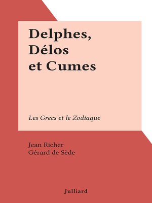 cover image of Delphes, Délos et Cumes